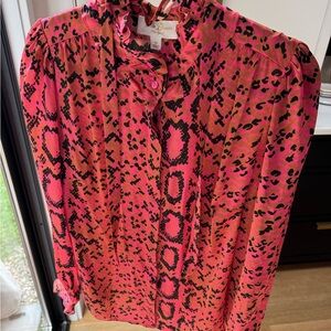Vibrant Pink Snake Print Women's Top